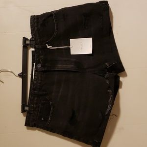 Kancan Black " Estilo" High Rise Distressed Shorts